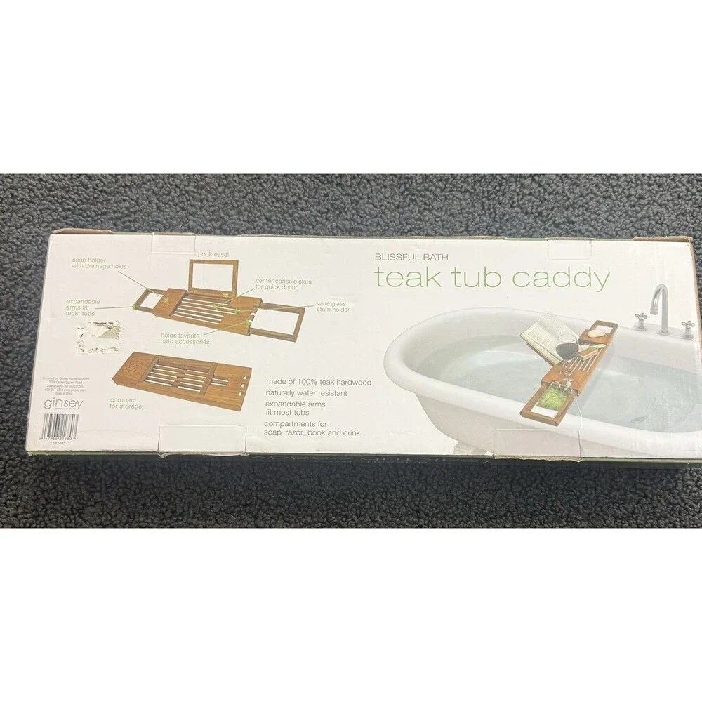 Teak Bathtub Tray, Wooden Bath Caddy for Bathtub, Bath Tub Wood Table for Tub